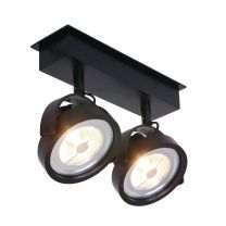 Spot Lenox spot LED Industrieel Zwart 1451ZW 2x12W 2x600LM