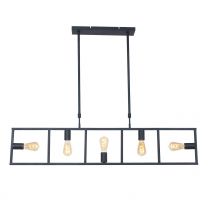 Hanglamp Racky Industriële Zwart 2981ZW 5x60W