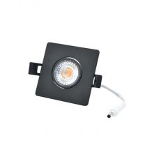 LED Camini Downlight Vierkant Kantelbaar Dimbaar 8W 36D Zwart 2.700K IP44