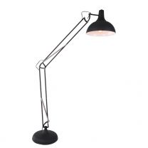 Vloerlamp Office Magna Industrieel Zwart / Wit 7632ZW 60W