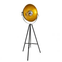 Vloerlamp Eelco Industrieel Zwart / Goud 7679ZW 60W