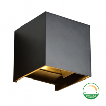 LED THEBE CUBE 2x3W DIM TO WARM ZWART