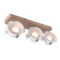 Mexlite Spots Michelle Eigentijds Wit / Hout 3106W 4,9W 3x480LM